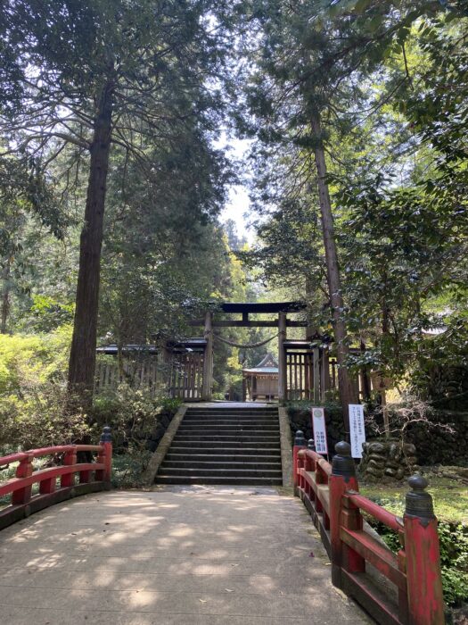 金鑚神社赤い橋と鳥居